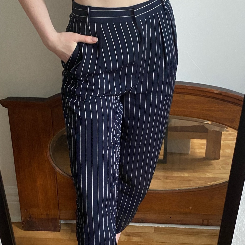 Aritzia Babaton Modesto striped pant in navy